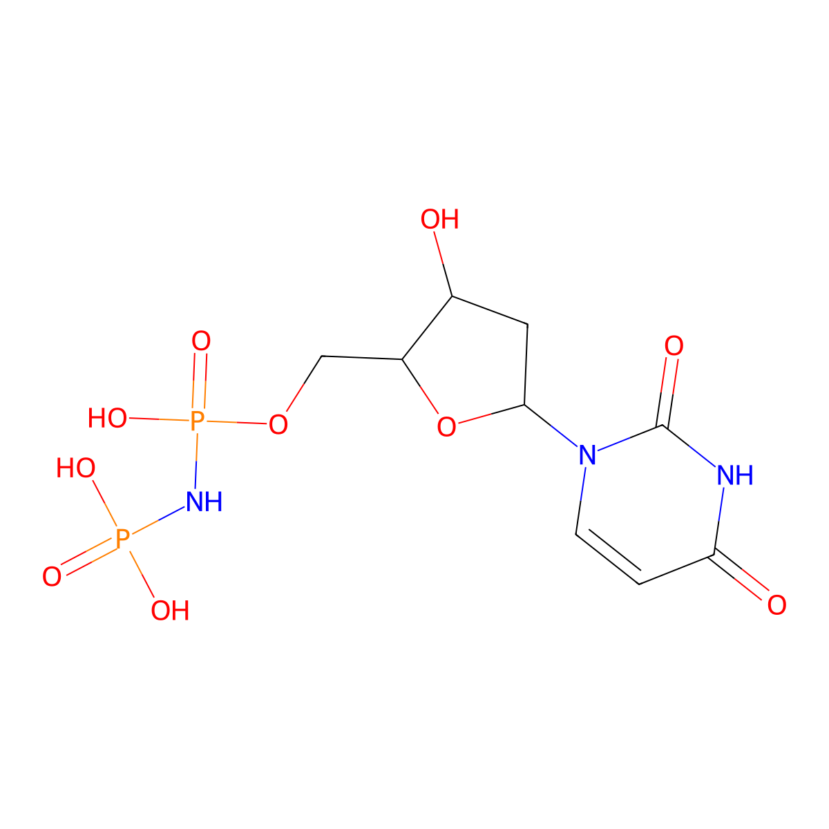 2'-Deoxyuridine 5'-alpha,beta-imido-diphosphate molecular structure, CAS 178809-71-7