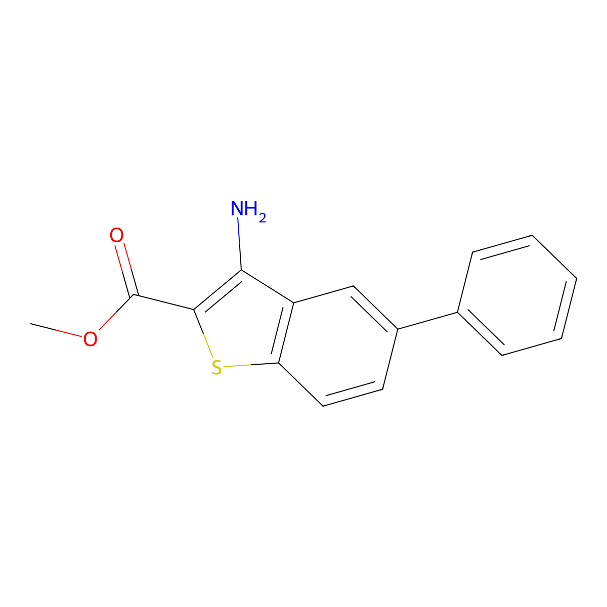 Methyl 3-amino-5-phenylbenzo[b]thiophene-2-carboxylate molecular structure, CAS 1788093-24-2