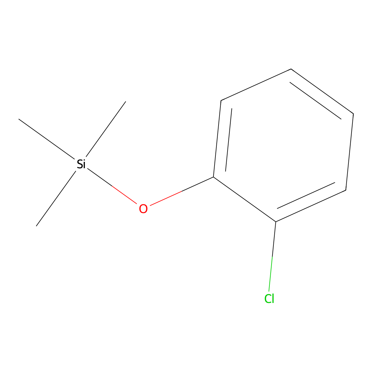 (2-Chlorophenoxy)trimethylsilane molecular structure, CAS 17881-65-1