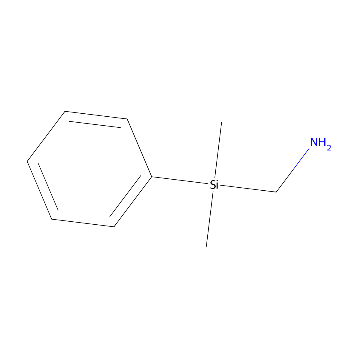 (Aminomethyl)dimethylphenylsilane molecular structure, CAS 17881-82-2