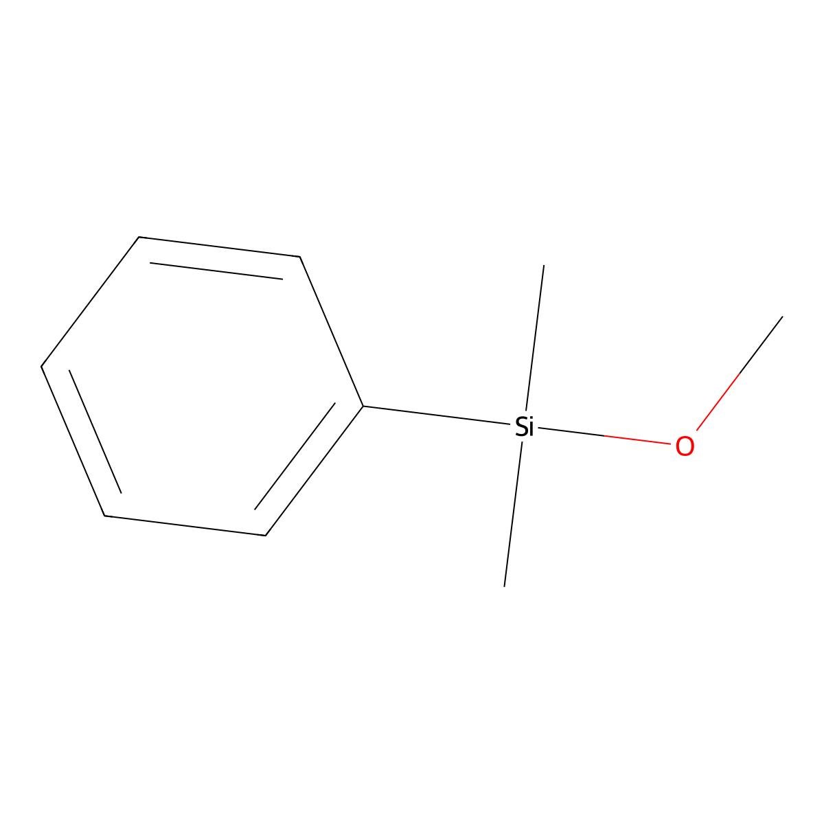 Silane, methoxydimethylphenyl- molecular structure, CAS 17881-88-8