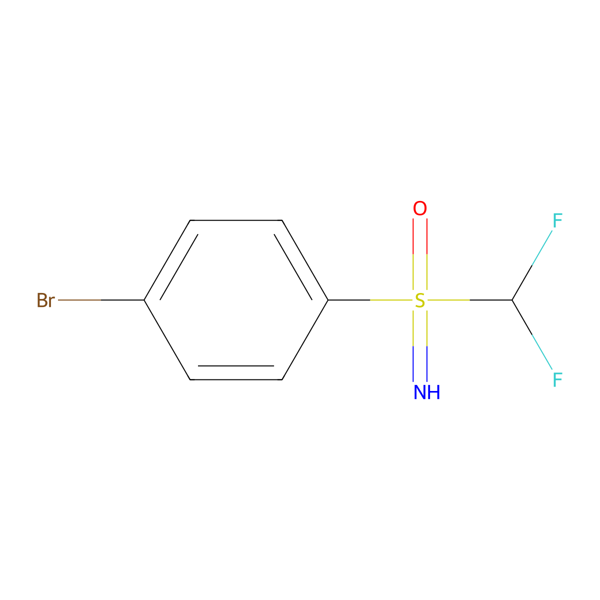 (4-Bromophenyl)(difluoromethyl)imino-lambda6-sulfanone molecular structure, CAS 1788100-05-9