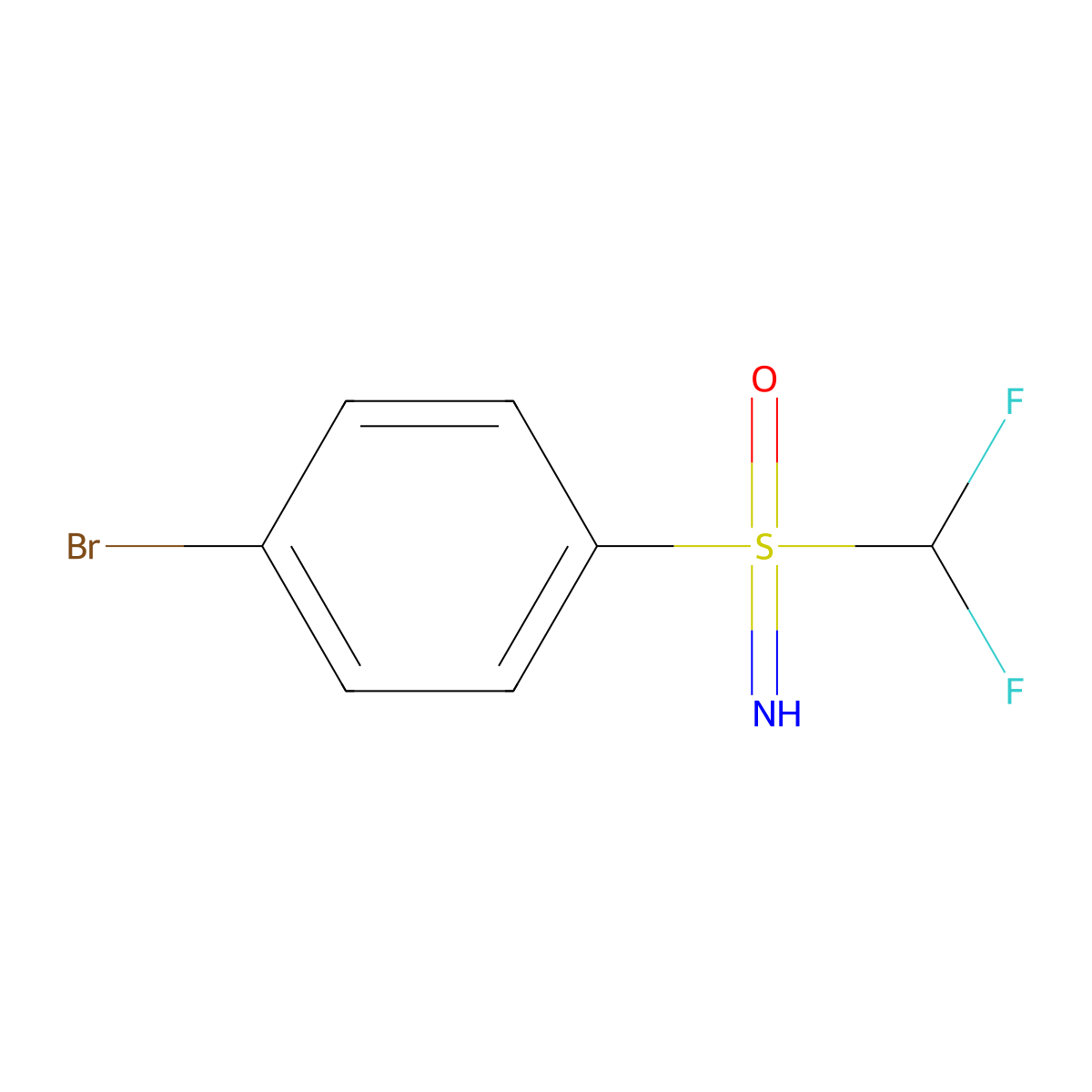 (4-Bromophenyl)(difluoromethyl)imino-lambda6-sulfanone molecular structure, CAS 1788100-05-9
