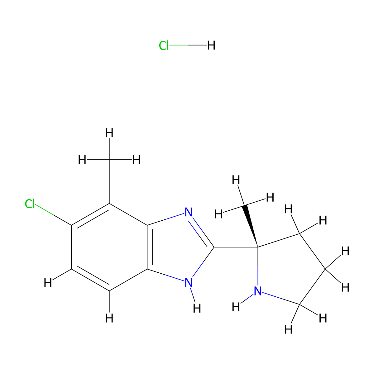 (S)-6-Chloro-7-methyl-2-(2-methylpyrrolidin-2-yl)-1H-benzo[d]imidazole hydrochloride molecular structure, CAS 1788104-76-6