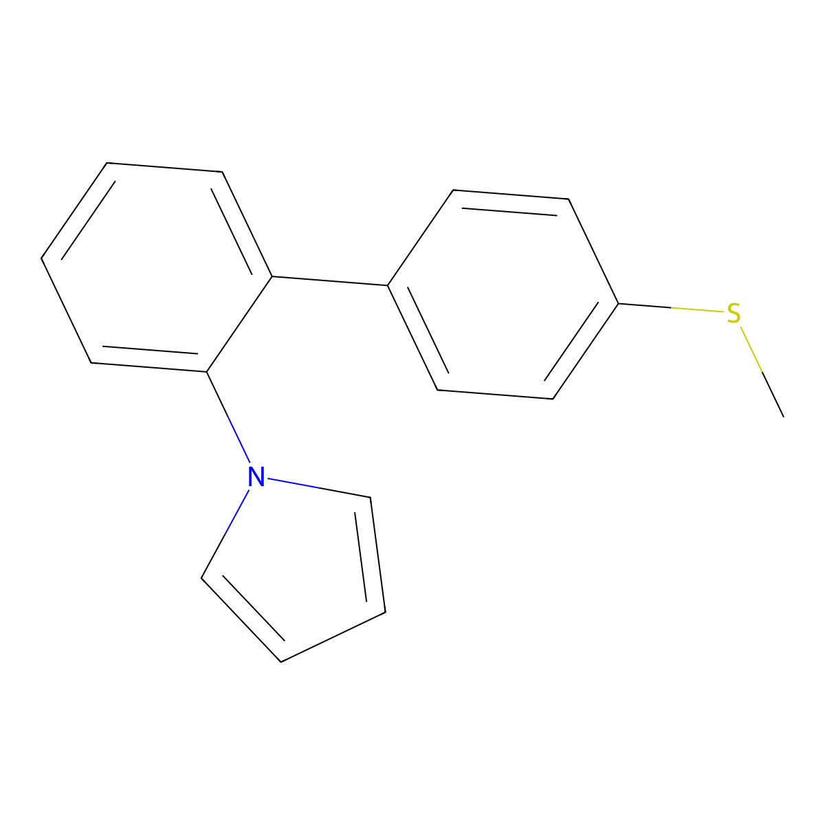1-[4'-(Methylsulfanyl)[1,1'-biphenyl]-2-yl]-1H-pyrrole molecular structure, CAS 178817-12-4