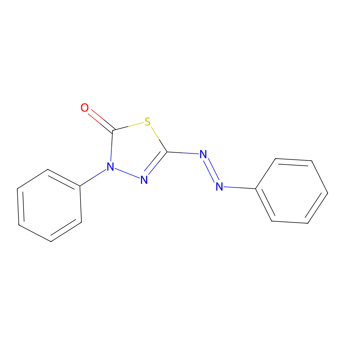 3-Phenyl-5-[(e)-phenyldiazenyl]-1,3,4-thiadiazol-2(3h)-one molecular structure, CAS 17883-57-7