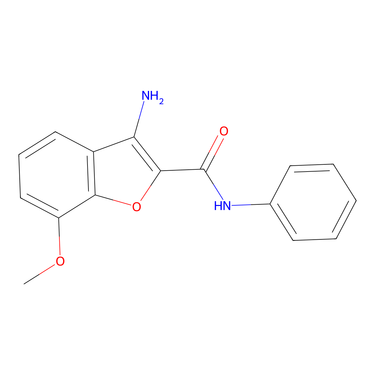 3-amino-7-methoxy-N-phenylbenzofuran-2-carboxamide molecular structure, CAS 1788517-22-5