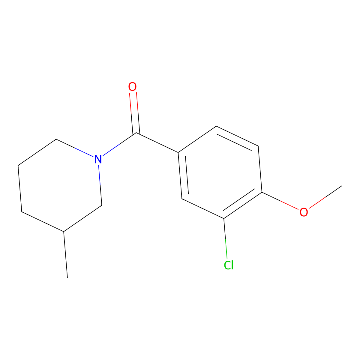(3-Chloro-4-methoxyphenyl)(3-methyl-1-piperidinyl)methanone molecular structure, CAS 1788526-67-9