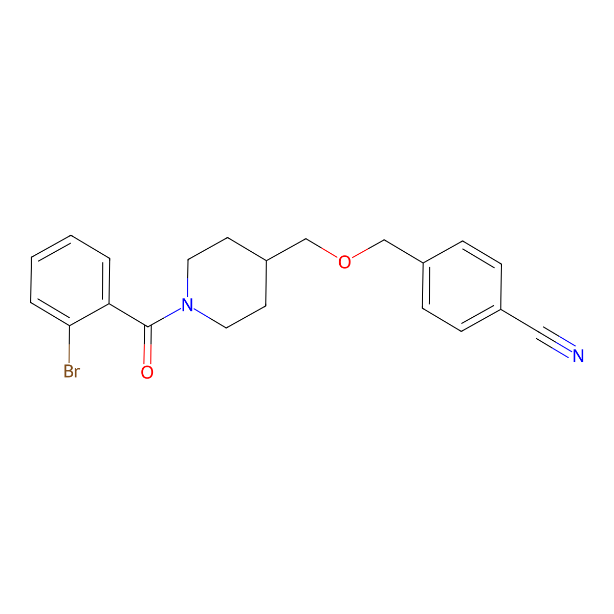 4-(((1-(2-Bromobenzoyl)piperidin-4-yl)methoxy)methyl)benzonitrile molecular structure, CAS 1788530-33-5