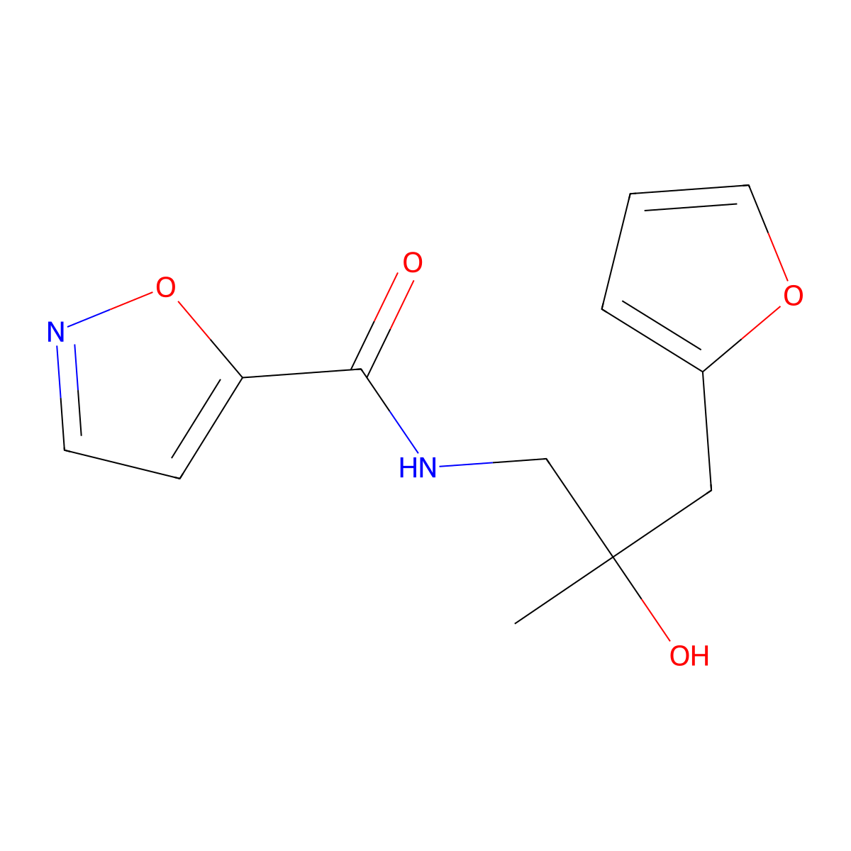 N-(3-(furan-2-yl)-2-hydroxy-2-methylpropyl)isoxazole-5-carboxamide molecular structure, CAS 1788530-43-7
