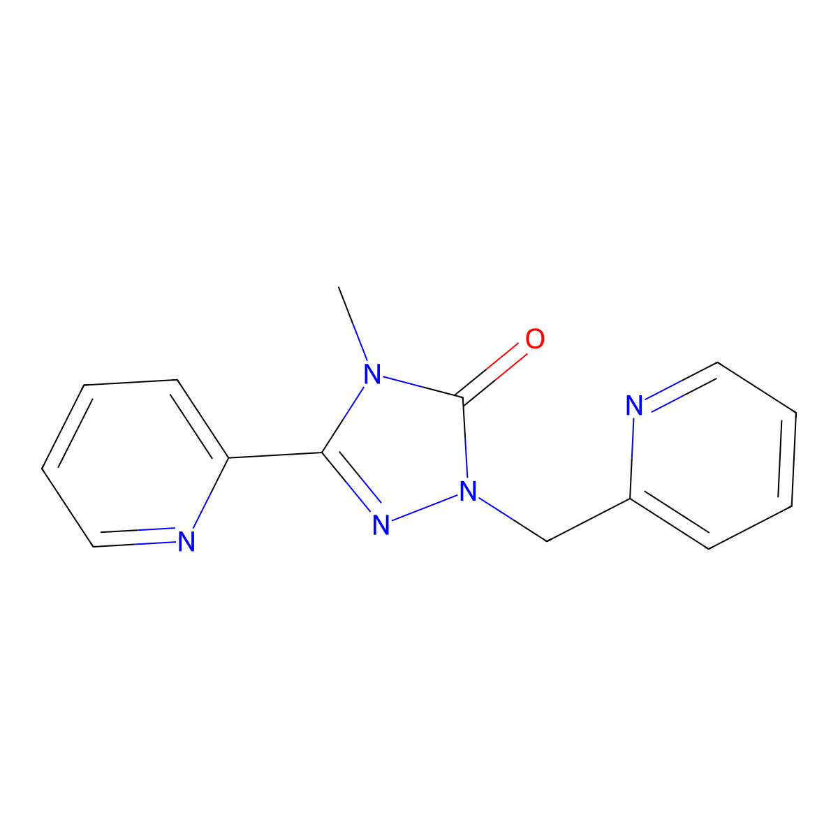 4-methyl-3-(pyridin-2-yl)-1-(pyridin-2-ylmethyl)-1H-1,2,4-triazol-5(4H)-one molecular structure, CAS 1788531-72-5