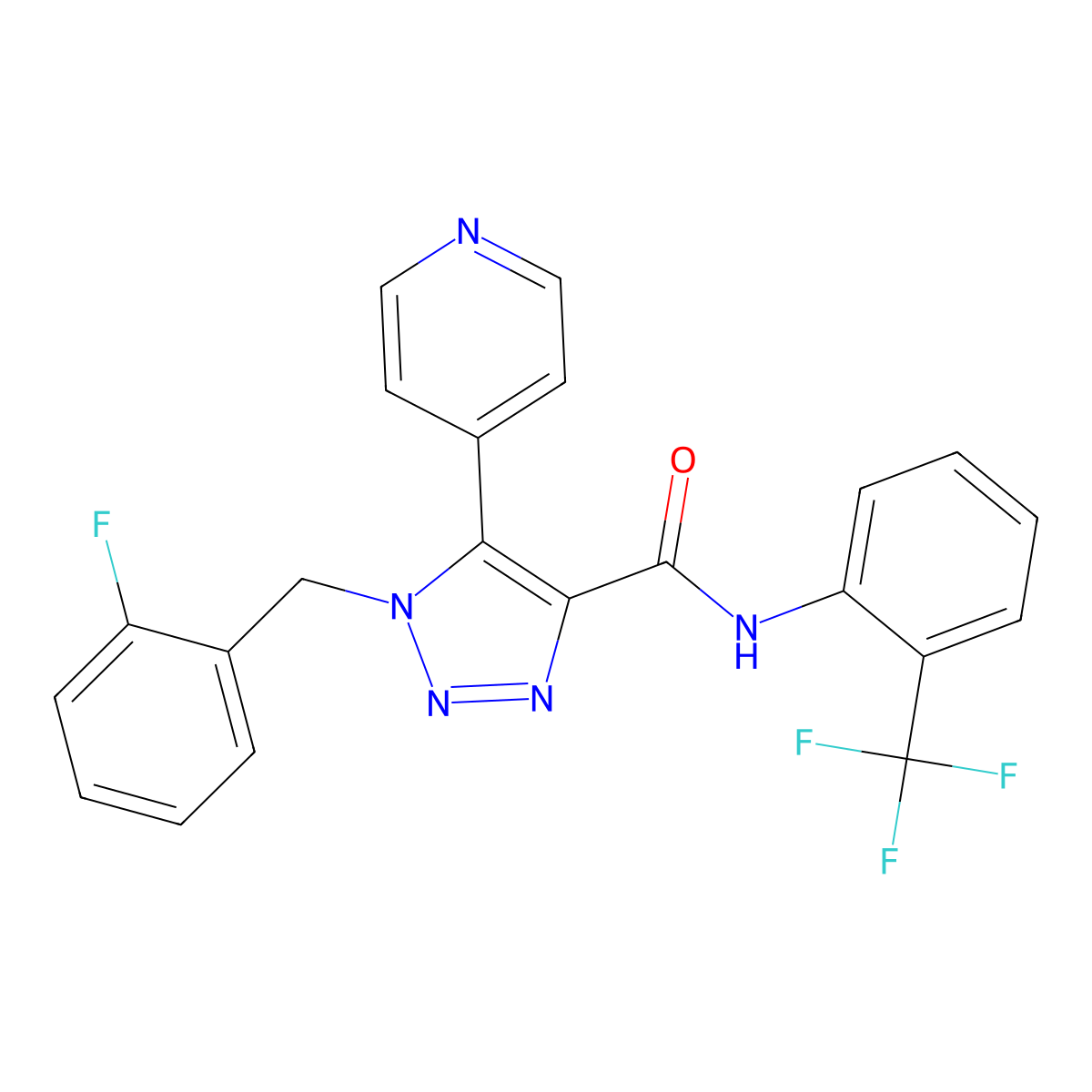 1-(2-fluorobenzyl)-5-(pyridin-4-yl)-N-(2-(trifluoromethyl)phenyl)-1H-1,2,3-triazole-4-carboxamide molecular structure, CAS 1788531-81-6