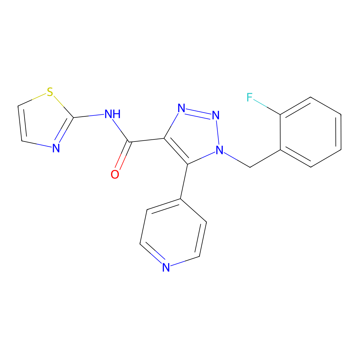 1-(2-fluorobenzyl)-5-(pyridin-4-yl)-N-(thiazol-2-yl)-1H-1,2,3-triazole-4-carboxamide molecular structure, CAS 1788531-87-2