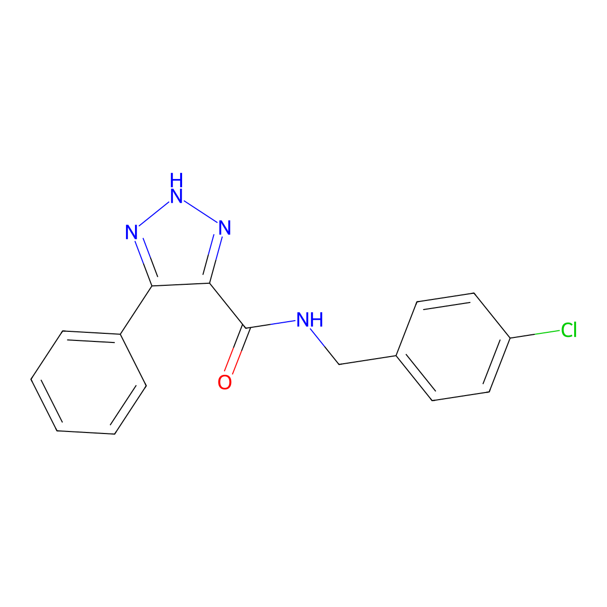 N-(4-chlorobenzyl)-4-phenyl-1H-1,2,3-triazole-5-carboxamide molecular structure, CAS 1788531-94-1