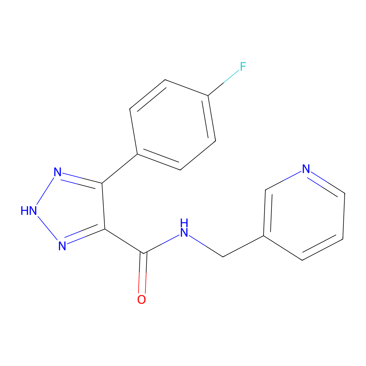 4-(4-fluorophenyl)-N-(pyridin-3-ylmethyl)-1H-1,2,3-triazole-5-carboxamide molecular structure, CAS 1788532-07-9