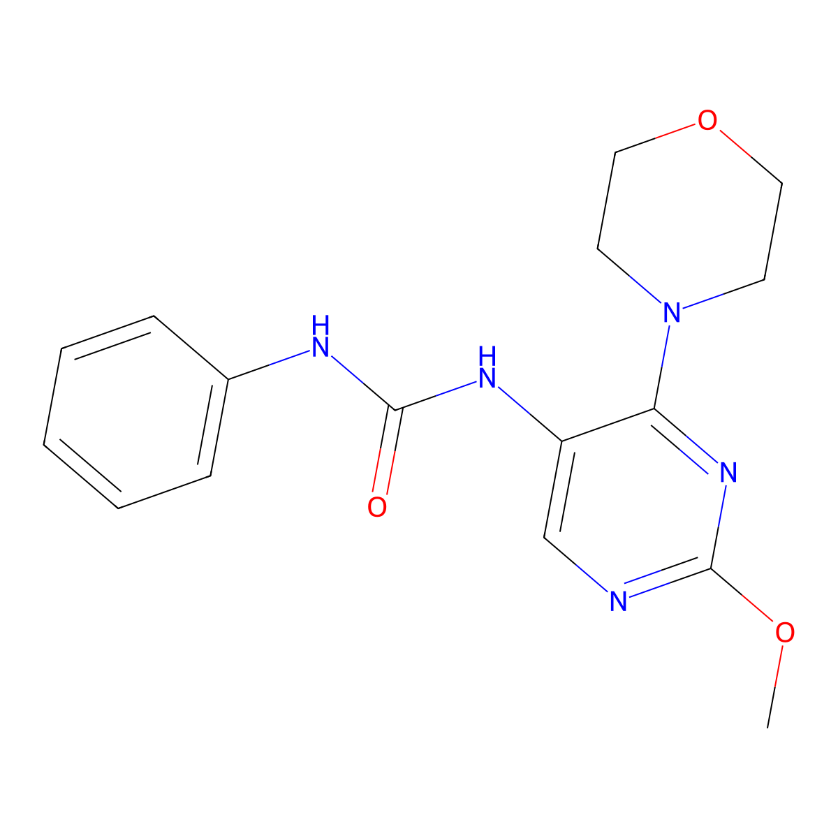 1-(2-Methoxy-4-morpholinopyrimidin-5-yl)-3-phenylurea molecular structure, CAS 1788532-42-2