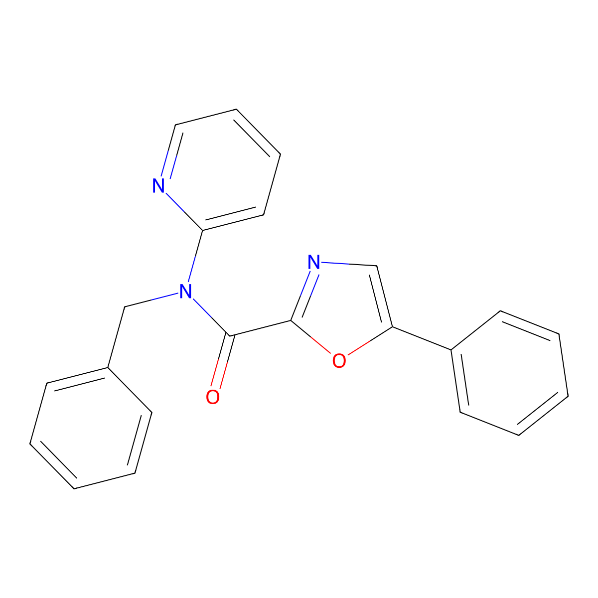 N-benzyl-5-phenyl-N-(pyridin-2-yl)oxazole-2-carboxamide molecular structure, CAS 1788532-44-4