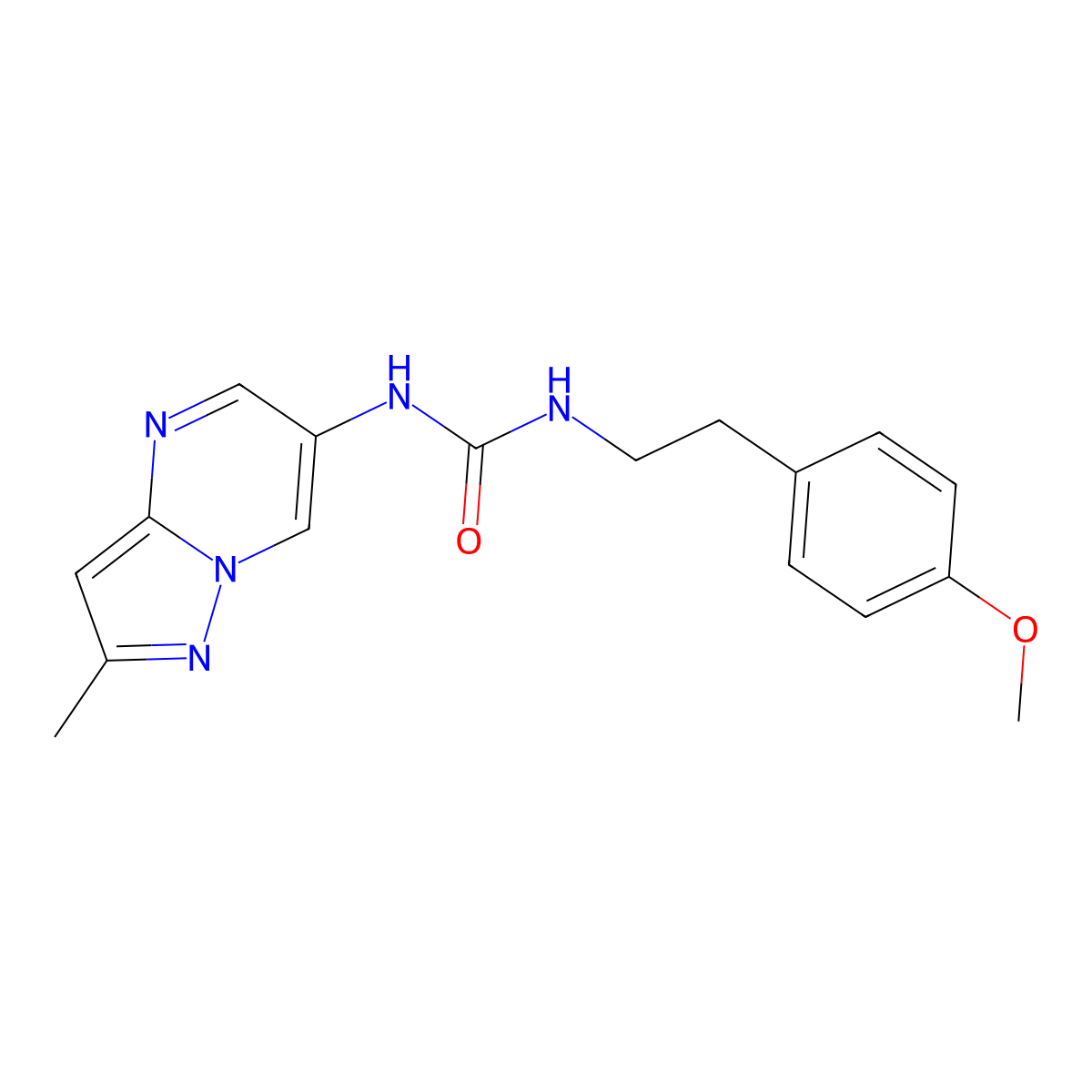 1-(4-Methoxyphenethyl)-3-(2-methylpyrazolo[1,5-a]pyrimidin-6-yl)urea molecular structure, CAS 1788532-48-8