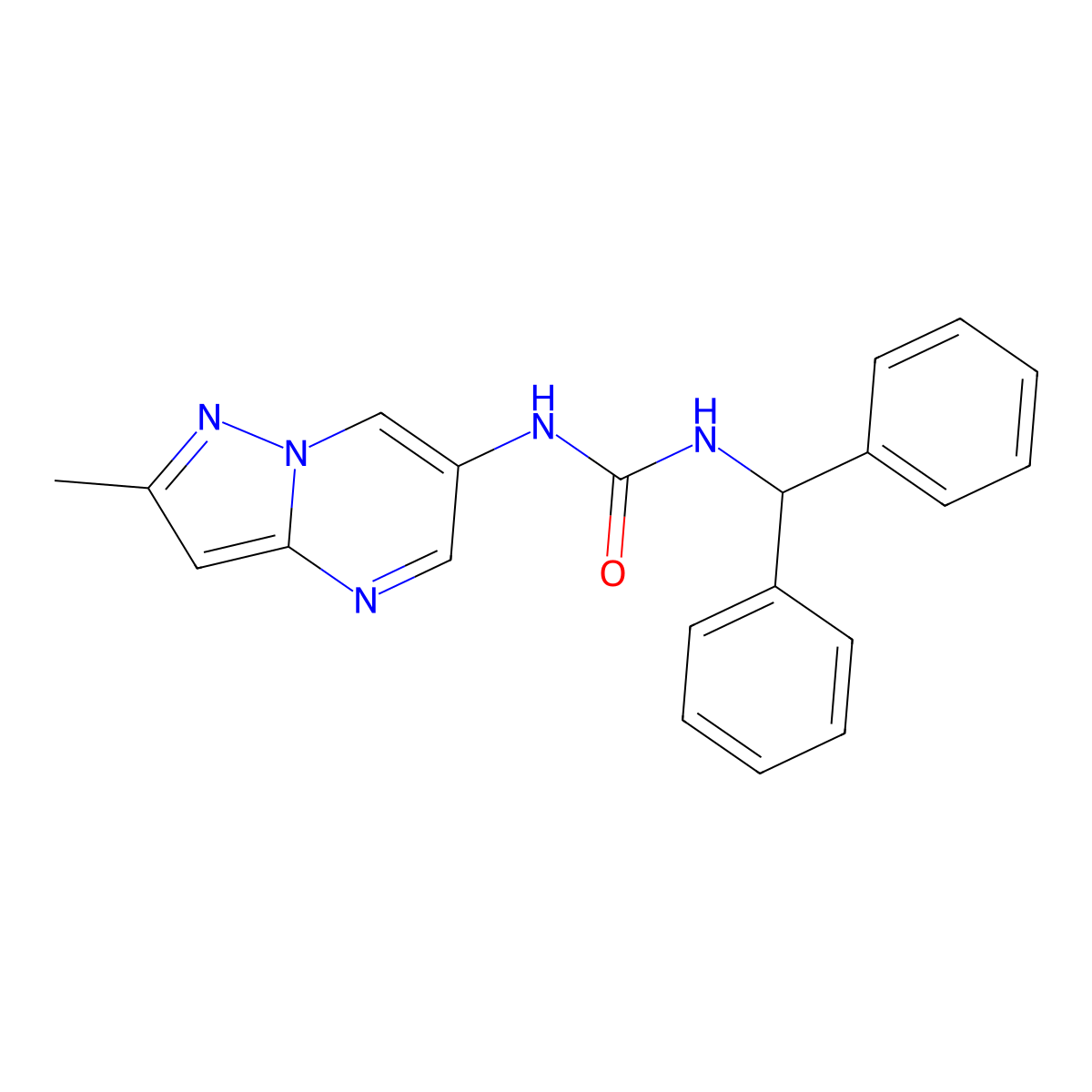 1-Benzhydryl-3-(2-methylpyrazolo[1,5-a]pyrimidin-6-yl)urea molecular structure, CAS 1788532-52-4