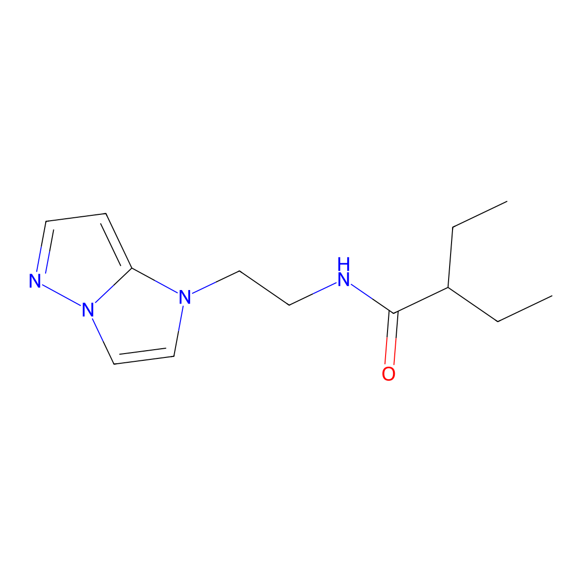N-(2-(1H-imidazo[1,2-b]pyrazol-1-yl)ethyl)-2-ethylbutanamide molecular structure, CAS 1788532-60-4