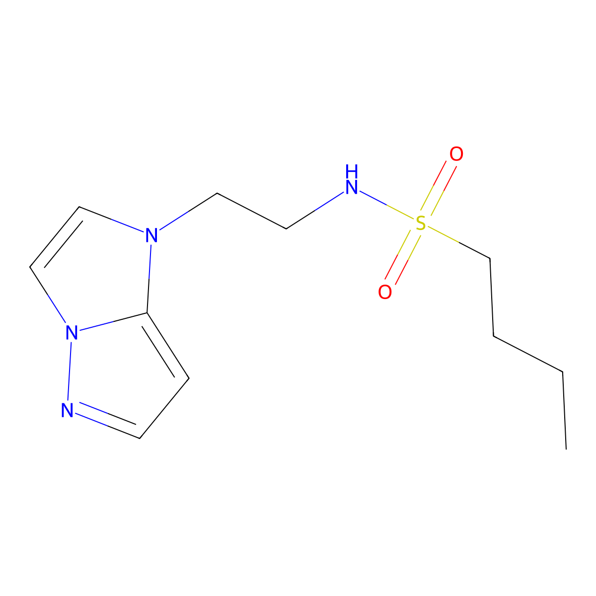 N-(2-(1H-imidazo[1,2-b]pyrazol-1-yl)ethyl)butane-1-sulfonamide molecular structure, CAS 1788532-94-4