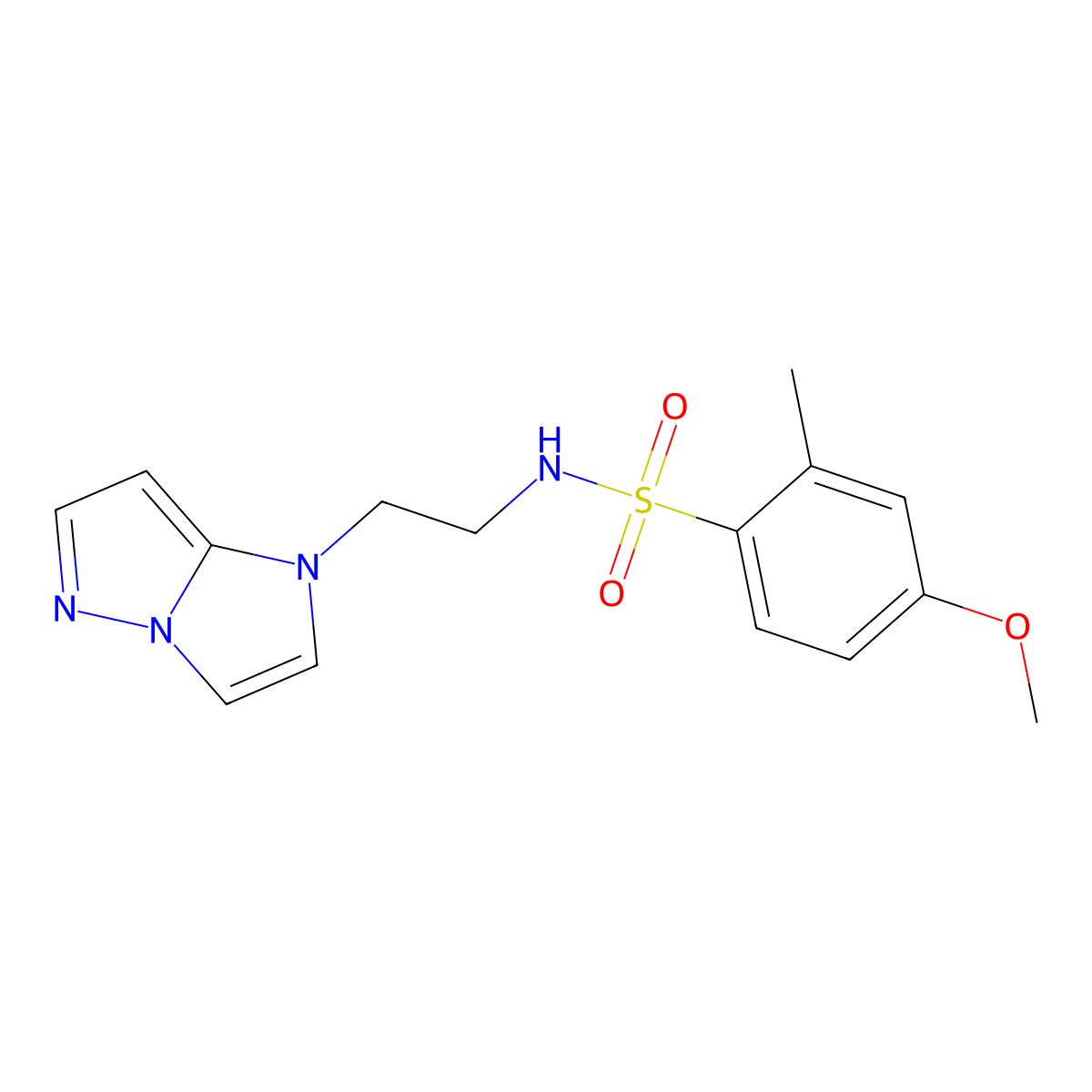 N-(2-(1H-imidazo[1,2-b]pyrazol-1-yl)ethyl)-4-methoxy-2-methylbenzenesulfonamide molecular structure, CAS 1788532-98-8
