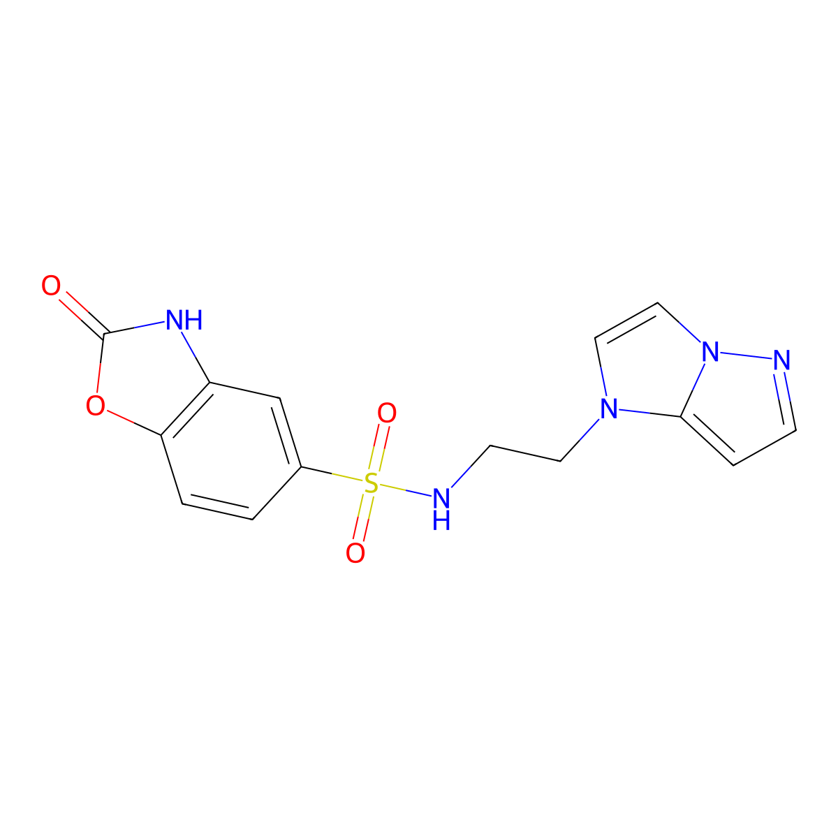 N-(2-(1H-imidazo[1,2-b]pyrazol-1-yl)ethyl)-2-oxo-2,3-dihydrobenzo[d]oxazole-5-sulfonamide molecular structure, CAS 1788533-12-9