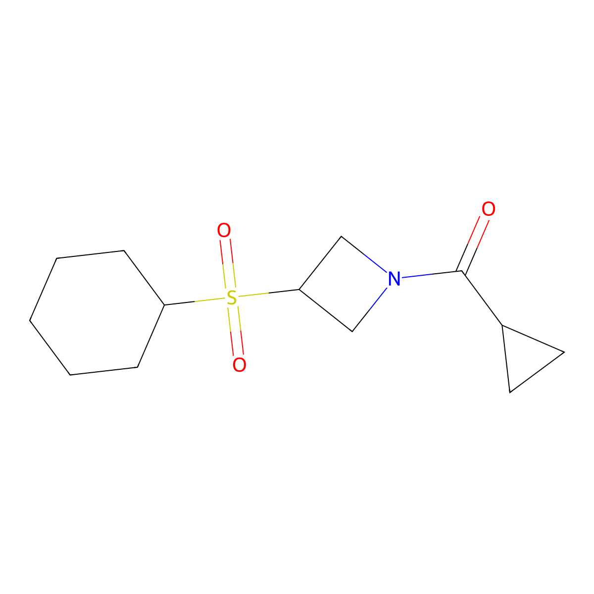 (3-(Cyclohexylsulfonyl)azetidin-1-yl)(cyclopropyl)methanone molecular structure, CAS 1788533-68-5