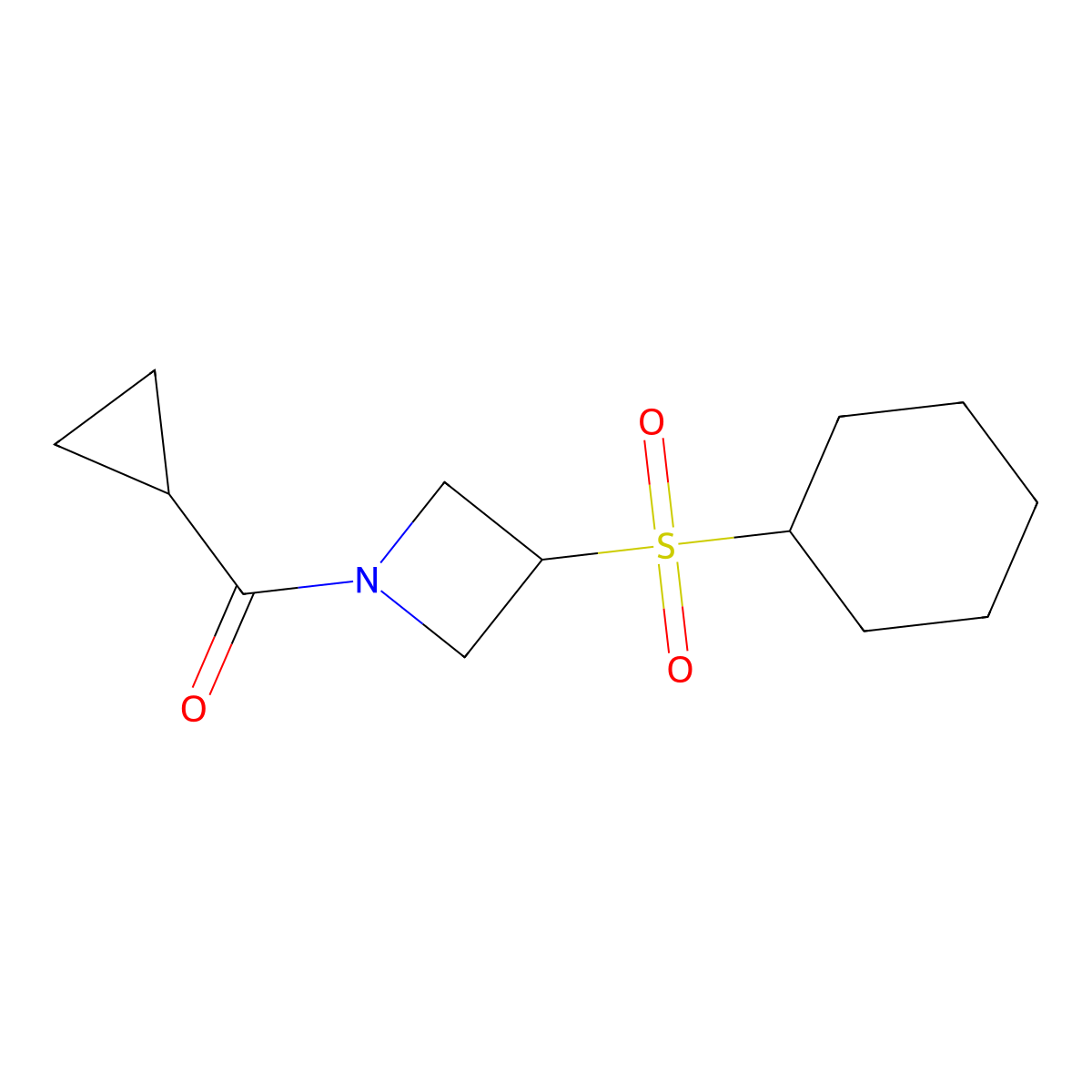 (3-(Cyclohexylsulfonyl)azetidin-1-yl)(cyclopropyl)methanone molecular structure, CAS 1788533-68-5