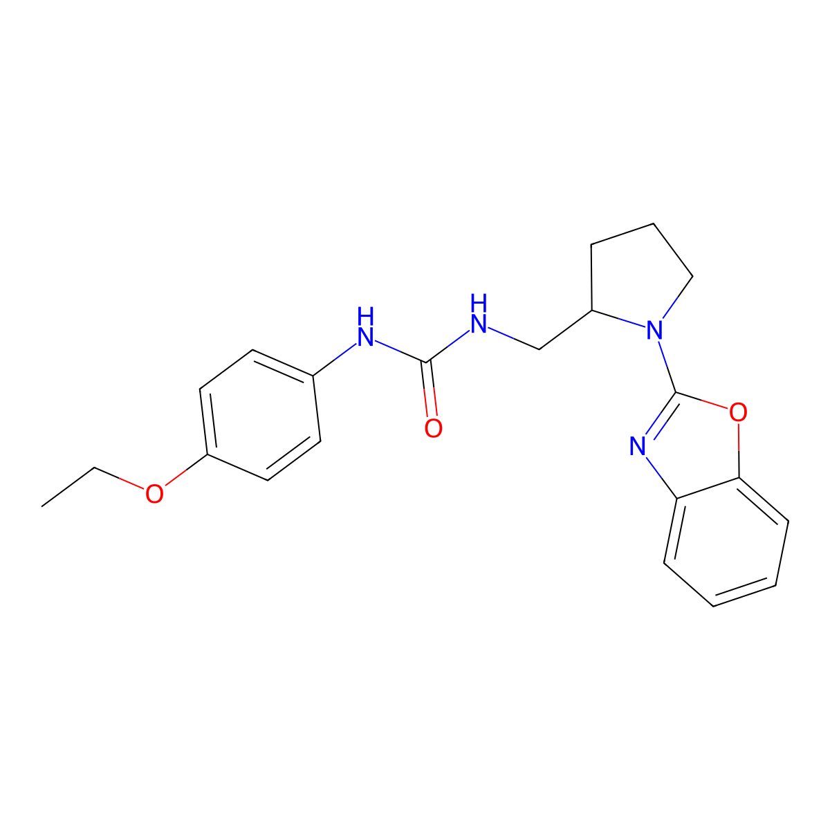 1-((1-(Benzo[d]oxazol-2-yl)pyrrolidin-2-yl)methyl)-3-(4-ethoxyphenyl)urea molecular structure, CAS 1788533-94-7