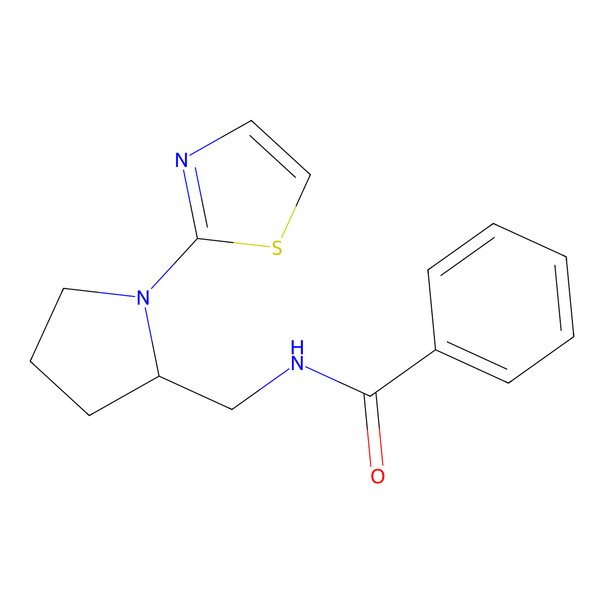 N-((1-(thiazol-2-yl)pyrrolidin-2-yl)methyl)benzamide molecular structure, CAS 1788534-03-1