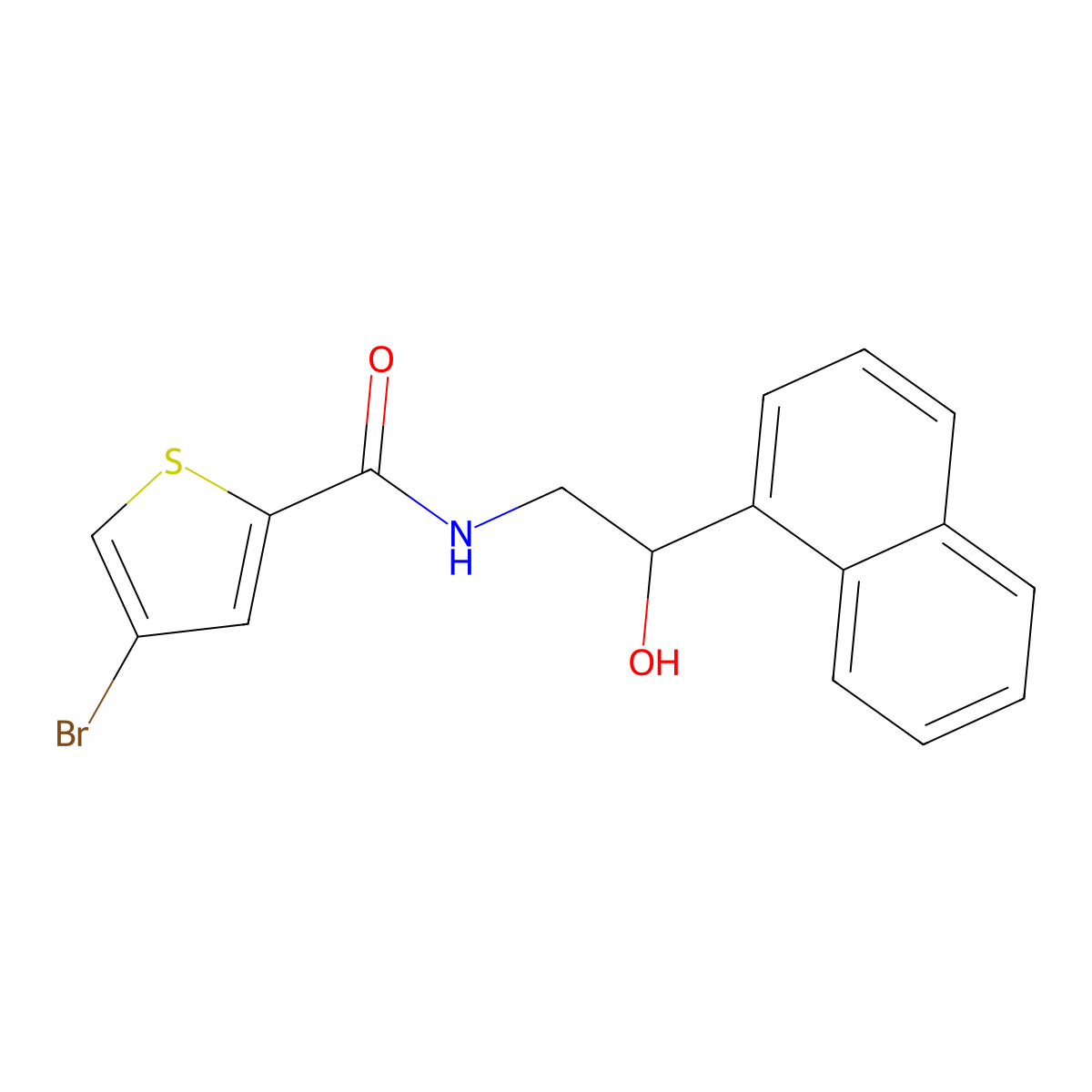 4-bromo-N-(2-hydroxy-2-(naphthalen-1-yl)ethyl)thiophene-2-carboxamide molecular structure, CAS 1788541-81-0