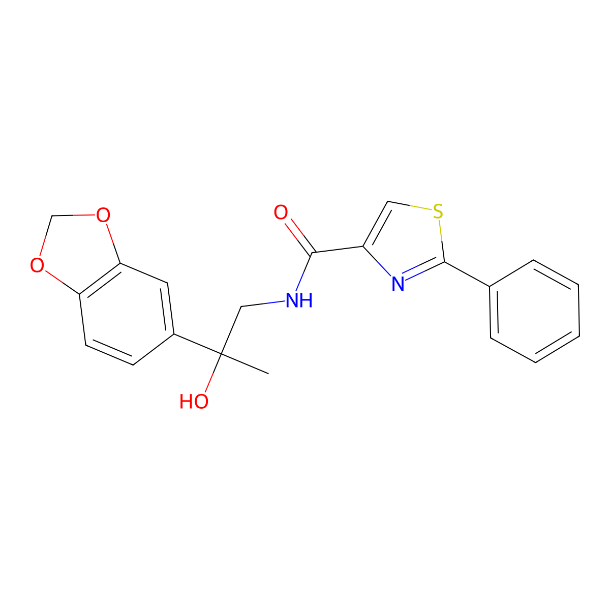 N-(2-(benzo[d][1,3]dioxol-5-yl)-2-hydroxypropyl)-2-phenylthiazole-4-carboxamide molecular structure, CAS 1788541-94-5