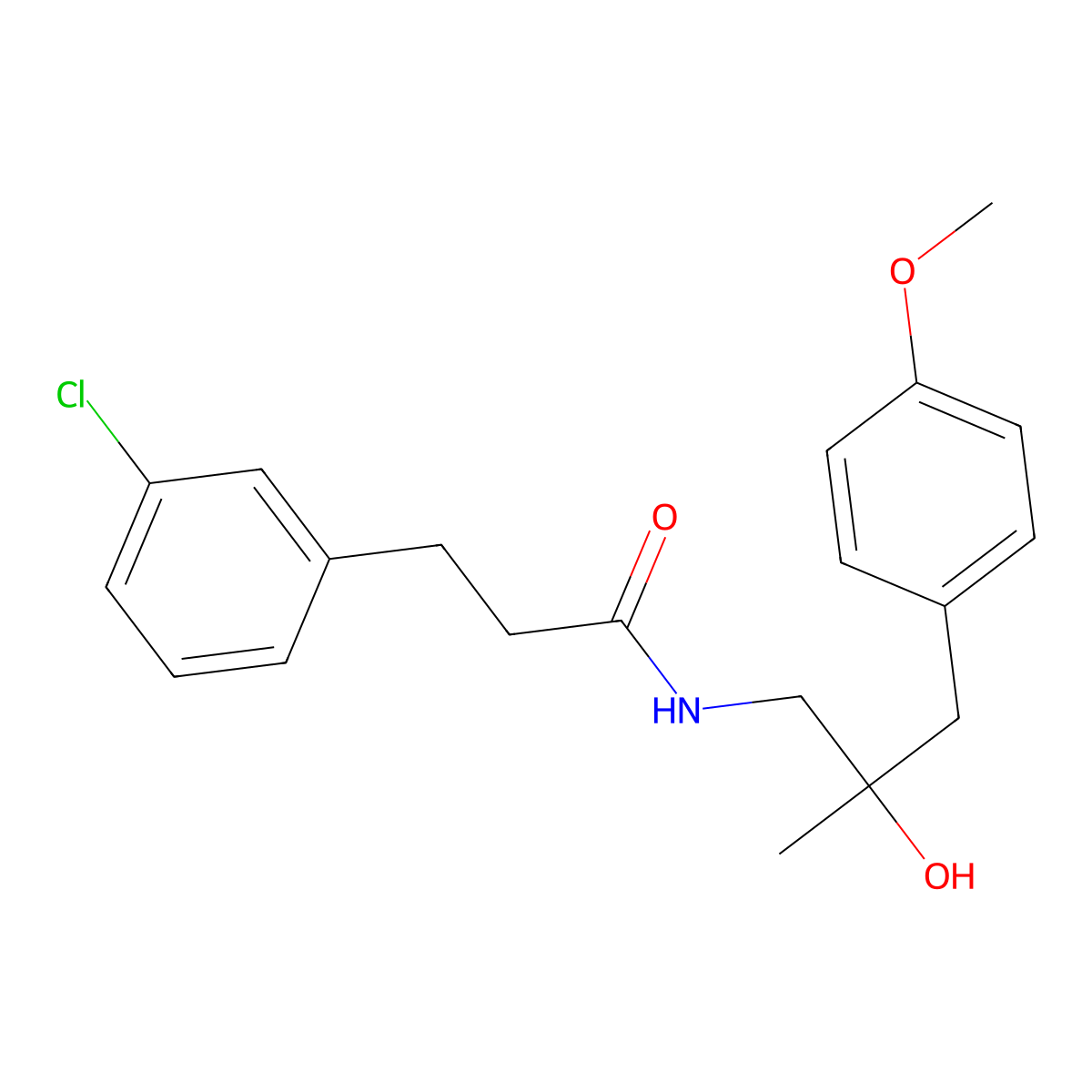 3-(3-chlorophenyl)-N-(2-hydroxy-3-(4-methoxyphenyl)-2-methylpropyl)propanamide molecular structure, CAS 1788542-06-2