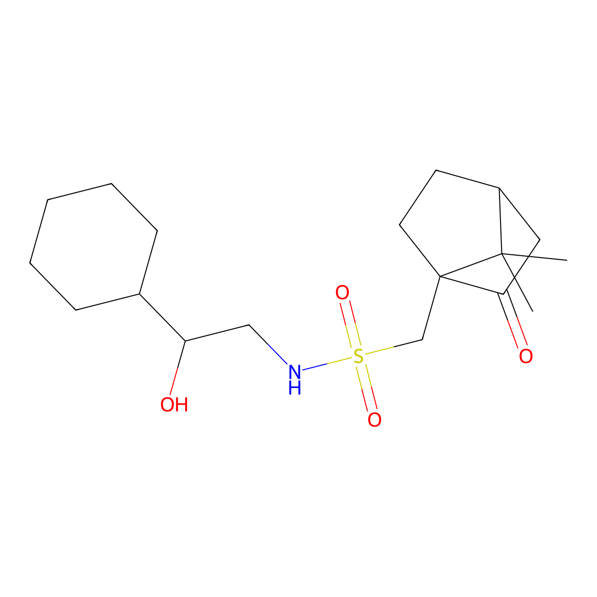 N-(2-cyclohexyl-2-hydroxyethyl)-1-(7,7-dimethyl-2-oxobicyclo[2.2.1]heptan-1-yl)methanesulfonamide molecular structure, CAS 1788542-20-0