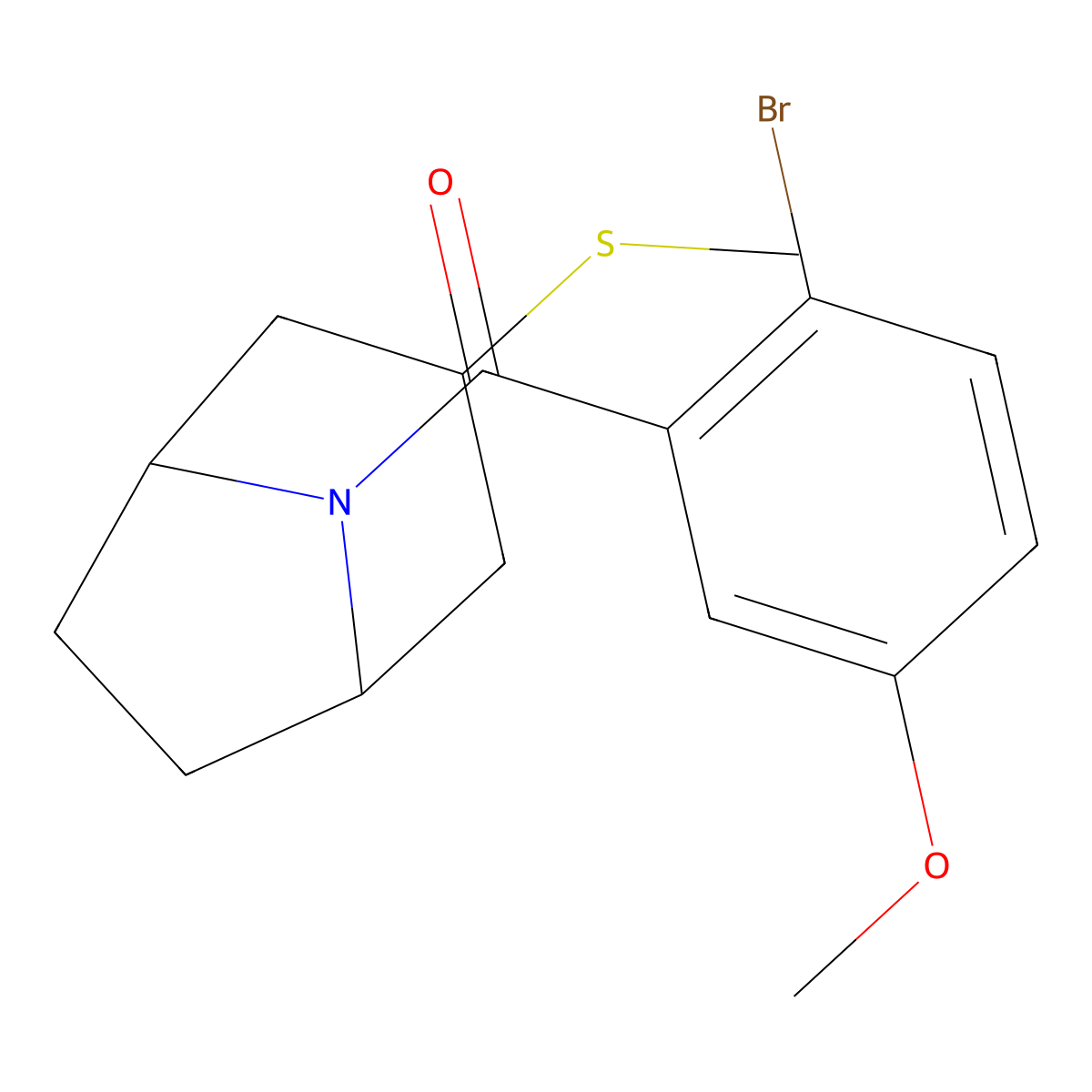 (2-bromo-5-methoxyphenyl)((1R,5S)-3-(methylthio)-8-azabicyclo[3.2.1]octan-8-yl)methanone molecular structure, CAS 1788542-26-6
