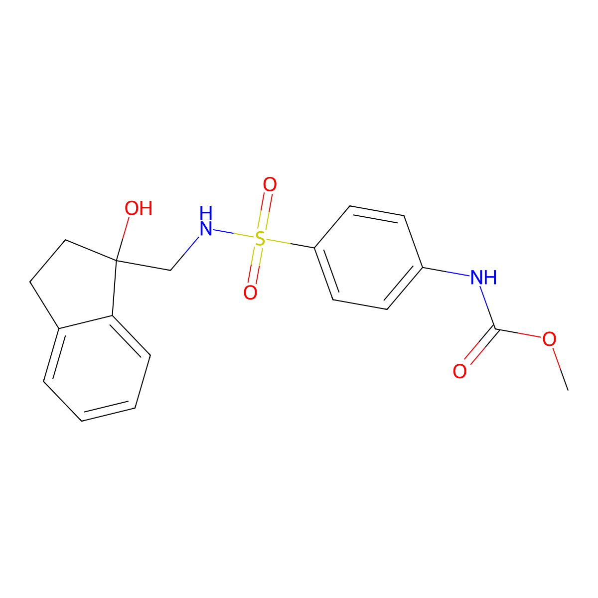 methyl (4-(N-((1-hydroxy-2,3-dihydro-1H-inden-1-yl)methyl)sulfamoyl)phenyl)carbamate molecular structure, CAS 1788542-32-4