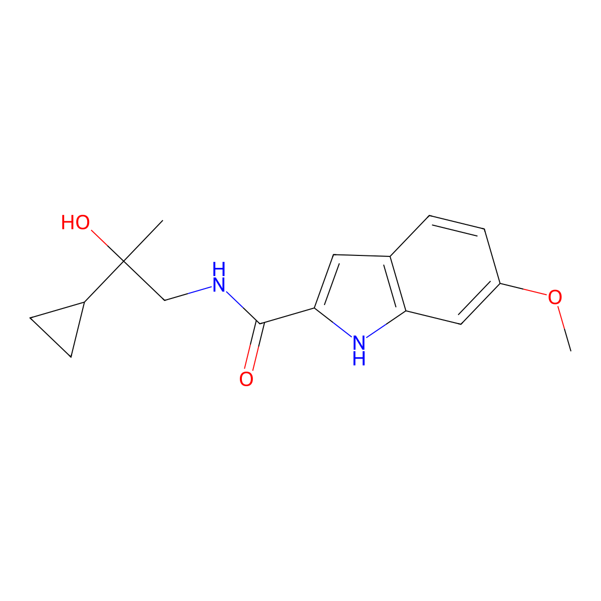 N-(2-cyclopropyl-2-hydroxypropyl)-6-methoxy-1H-indole-2-carboxamide molecular structure, CAS 1788542-41-5