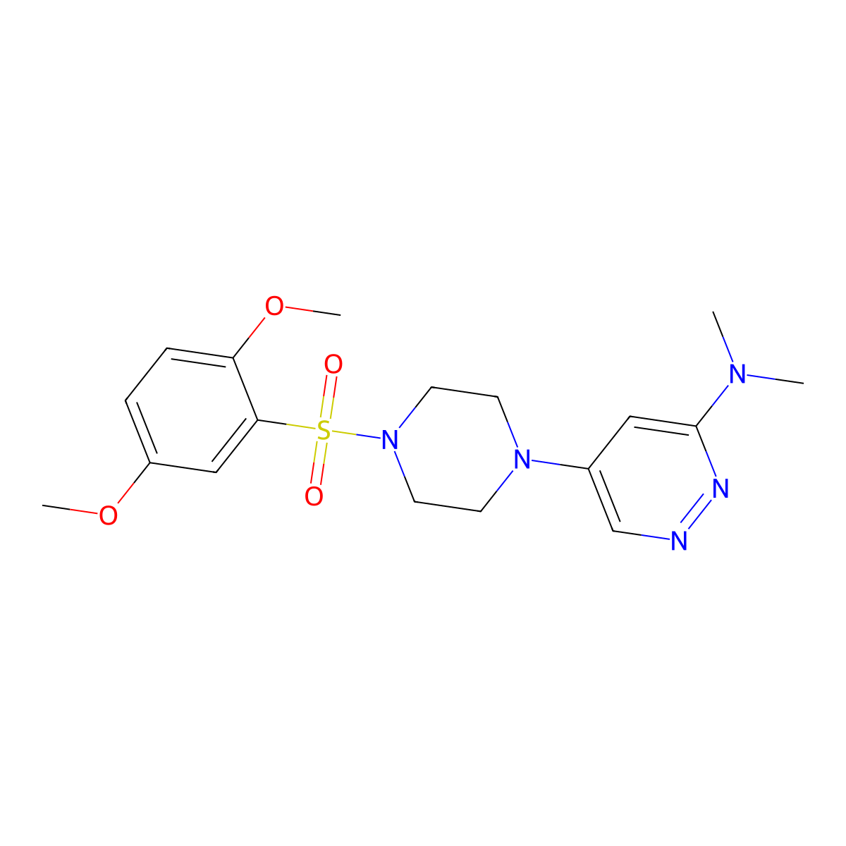 5-(4-((2,5-dimethoxyphenyl)sulfonyl)piperazin-1-yl)-N,N-dimethylpyridazin-3-amine molecular structure, CAS 1788543-06-5