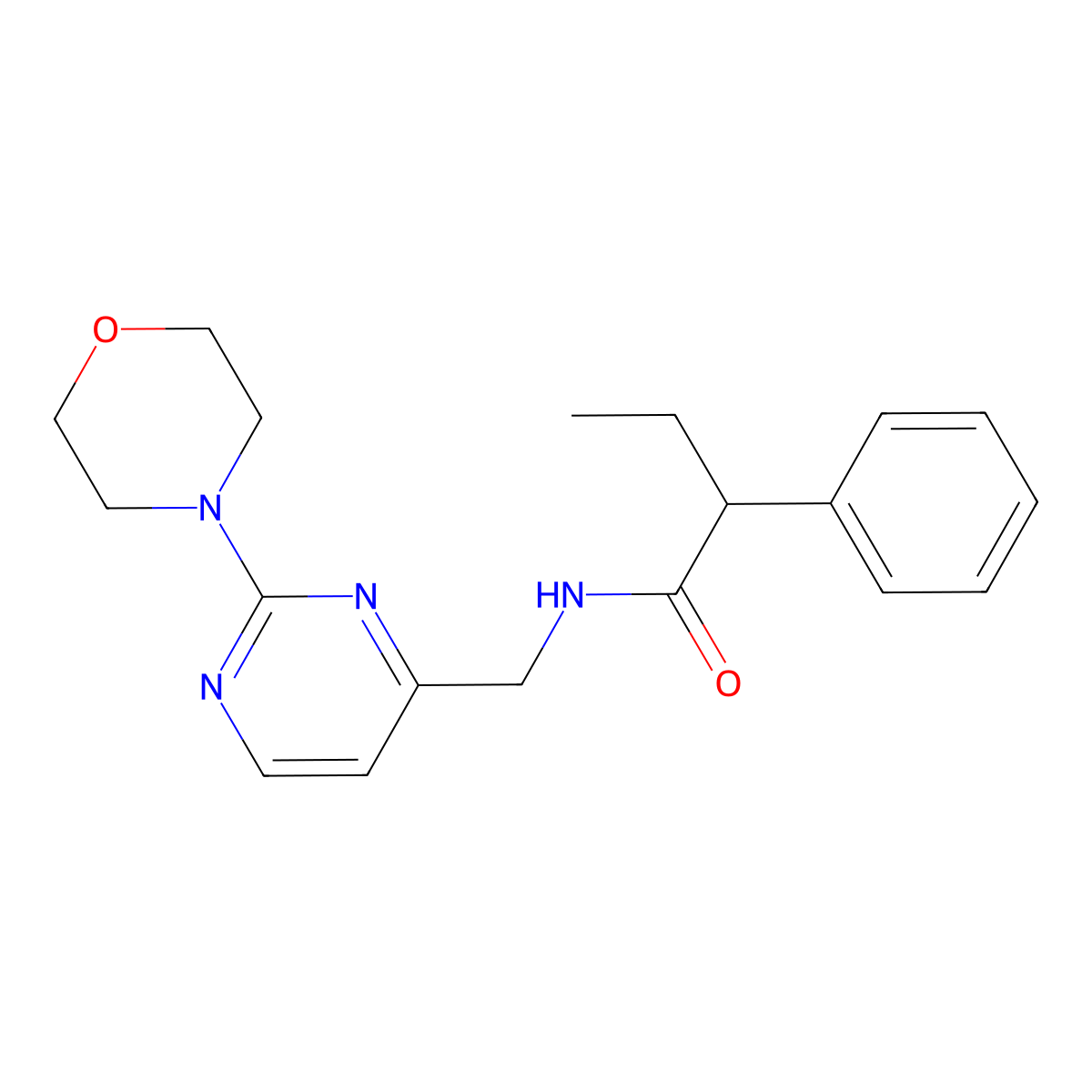 N-((2-morpholinopyrimidin-4-yl)methyl)-2-phenylbutanamide molecular structure, CAS 1788543-10-1