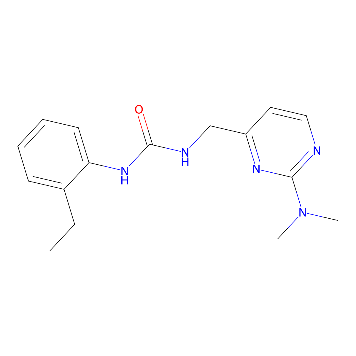 1-((2-(Dimethylamino)pyrimidin-4-yl)methyl)-3-(2-ethylphenyl)urea molecular structure, CAS 1788543-14-5