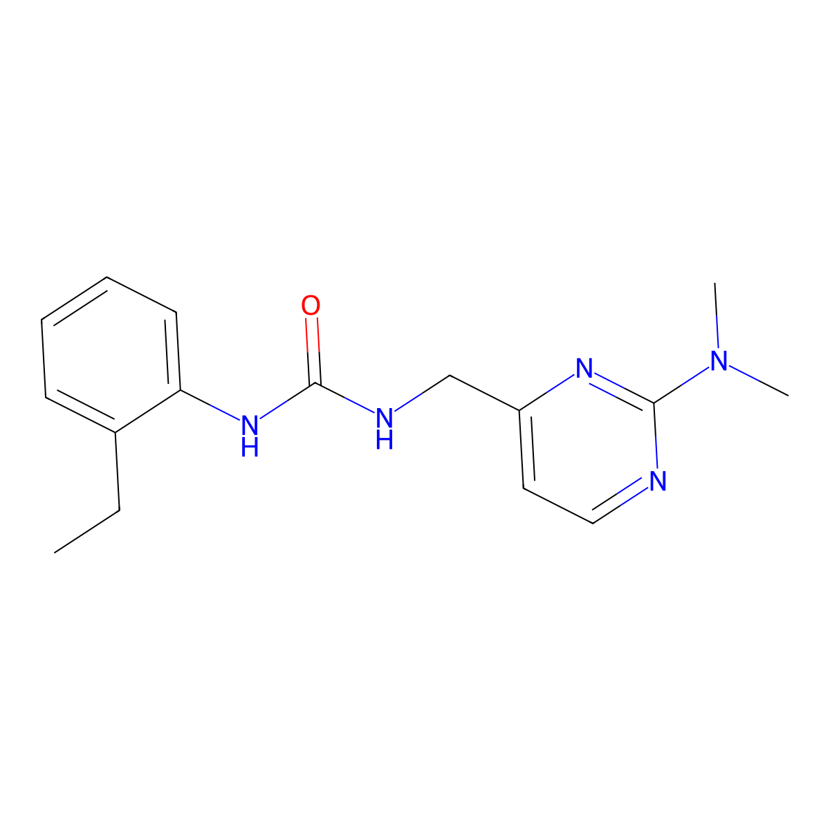 1-((2-(Dimethylamino)pyrimidin-4-yl)methyl)-3-(2-ethylphenyl)urea molecular structure, CAS 1788543-14-5