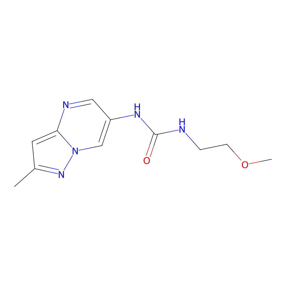 1-(2-Methoxyethyl)-3-(2-methylpyrazolo[1,5-a]pyrimidin-6-yl)urea molecular structure, CAS 1788543-19-0