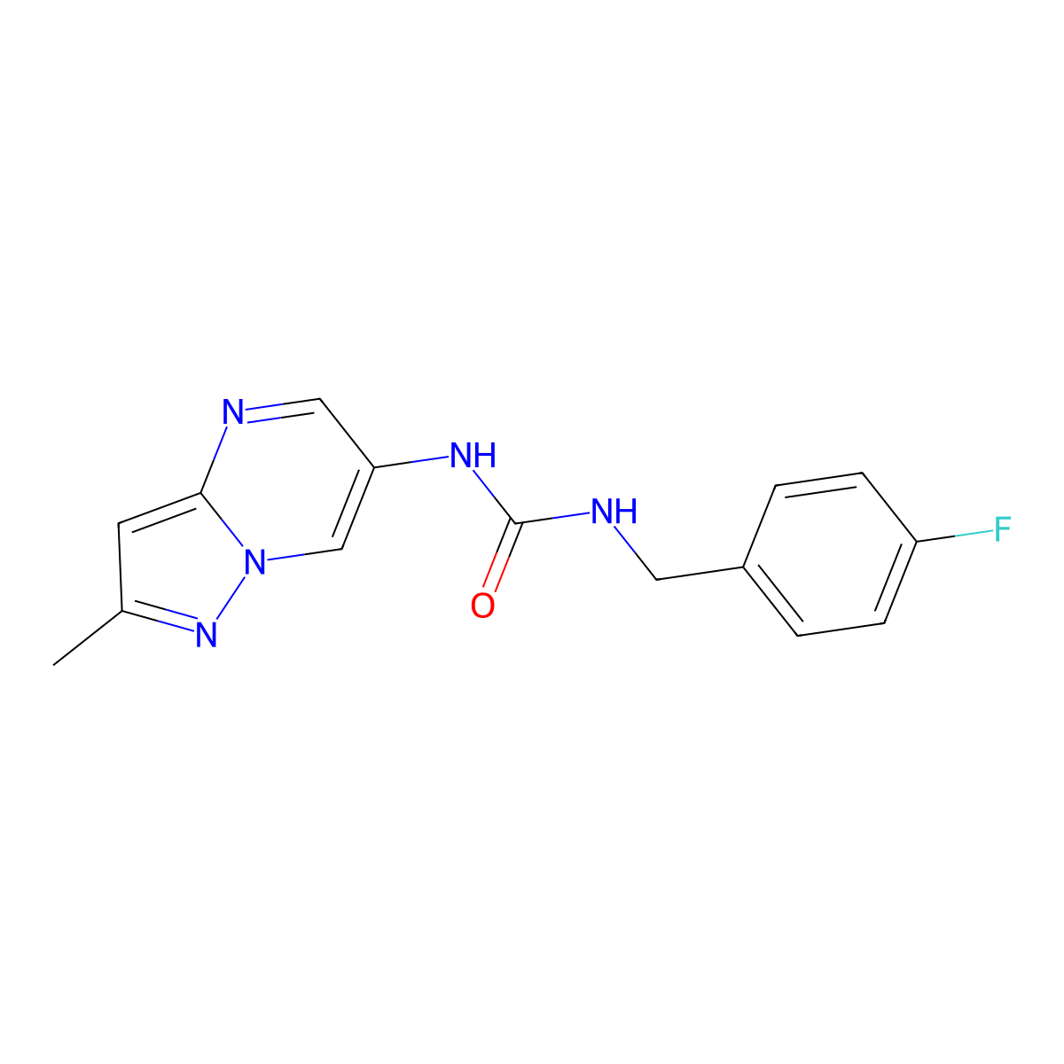 1-(4-Fluorobenzyl)-3-(2-methylpyrazolo[1,5-a]pyrimidin-6-yl)urea molecular structure, CAS 1788543-21-4