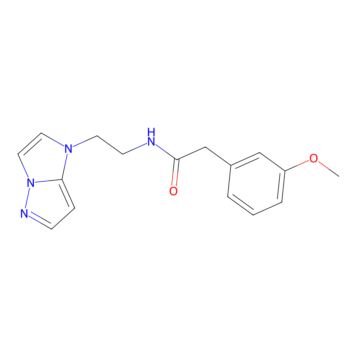 N-(2-(1H-imidazo[1,2-b]pyrazol-1-yl)ethyl)-2-(3-methoxyphenyl)acetamide molecular structure, CAS 1788543-25-8