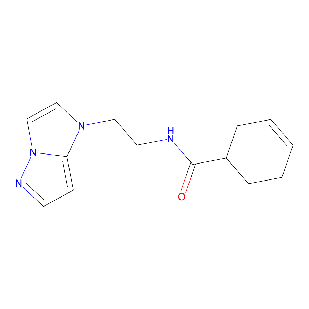 N-(2-(1H-imidazo[1,2-b]pyrazol-1-yl)ethyl)cyclohex-3-enecarboxamide molecular structure, CAS 1788543-34-9