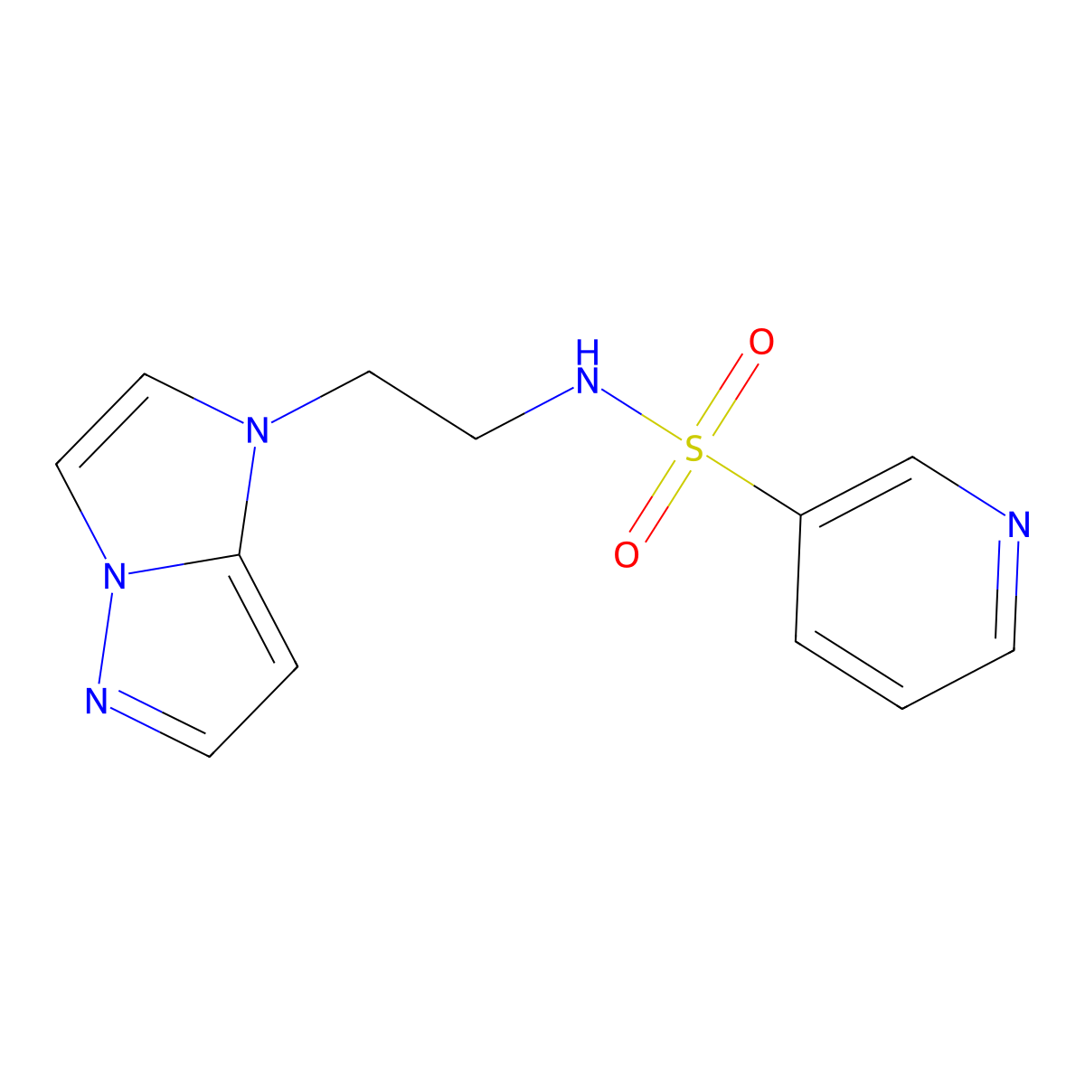 N-(2-(1H-imidazo[1,2-b]pyrazol-1-yl)ethyl)pyridine-3-sulfonamide molecular structure, CAS 1788543-39-4