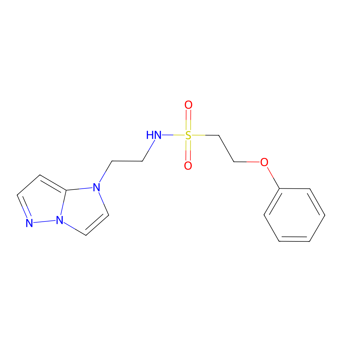 N-(2-(1H-imidazo[1,2-b]pyrazol-1-yl)ethyl)-2-phenoxyethanesulfonamide molecular structure, CAS 1788543-40-7