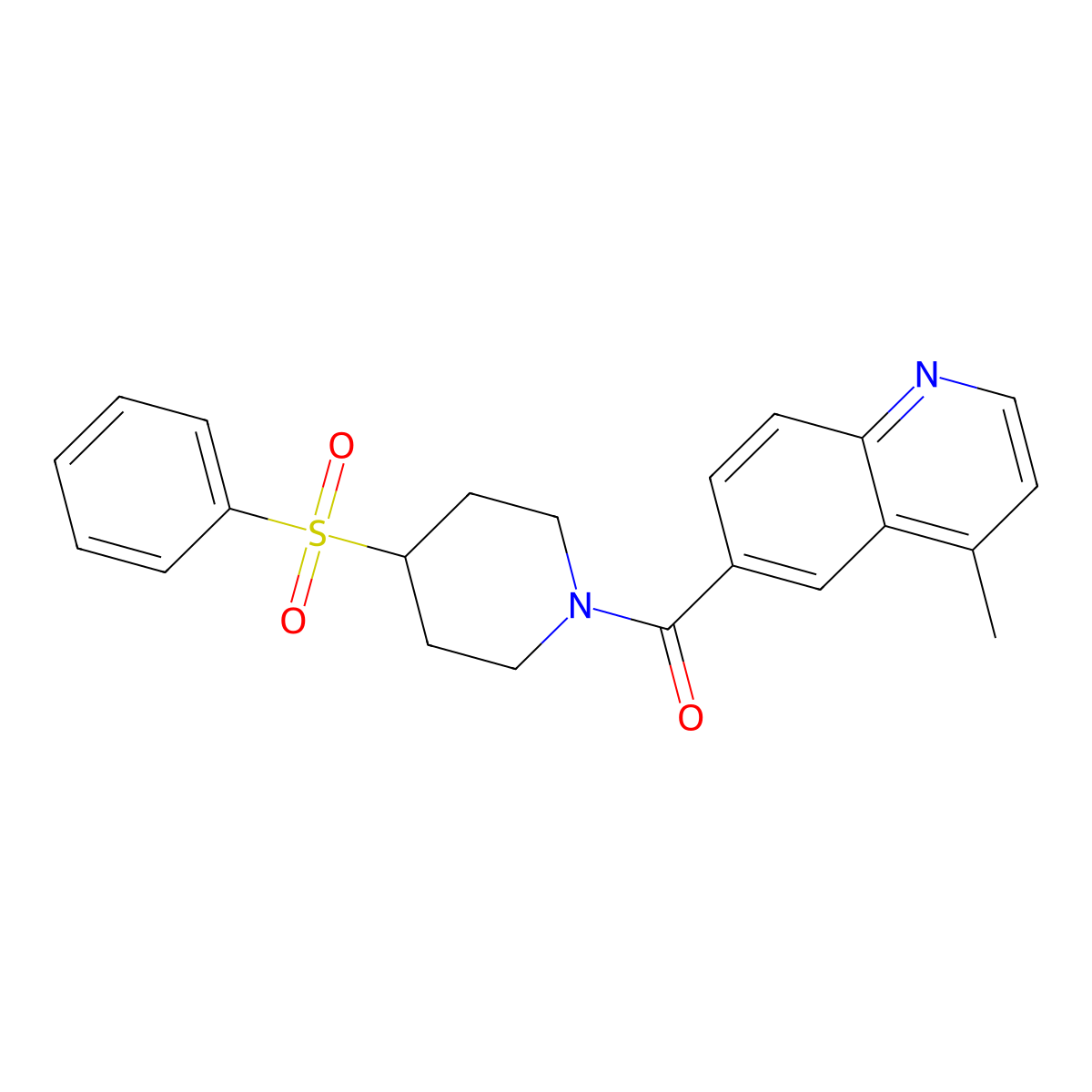(4-Methylquinolin-6-yl)(4-(phenylsulfonyl)piperidin-1-yl)methanone molecular structure, CAS 1788543-57-6