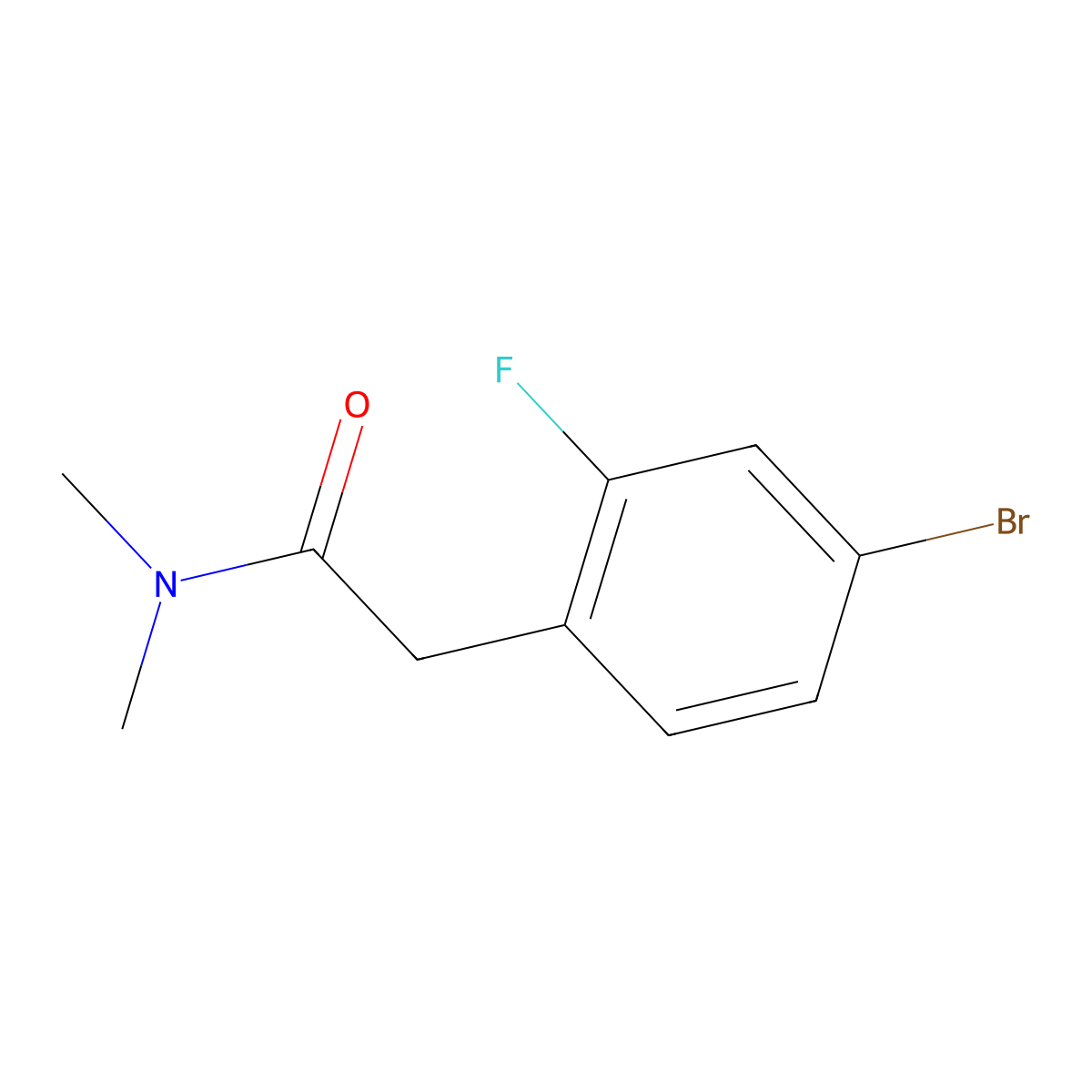 2-(4-Bromo-2-fluorophenyl)-N,N-dimethylacetamide molecular structure, CAS 1788546-51-9